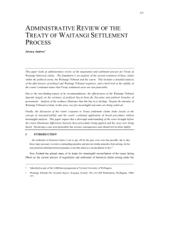 administrative review of the treaty of waitangi settlement process