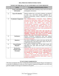 Special ED Form Instructions