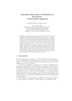 Automatic Extraction of Definitions in Portuguese: A Rule