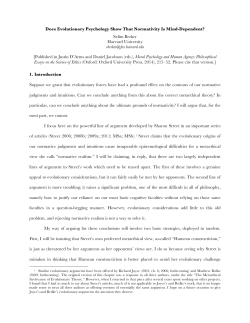 Does Evolutionary Psychology Show That Normativity Is Mind
