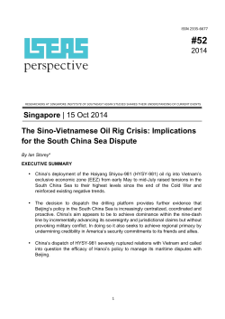 Singapore | 15 Oct 2014 The Sino-Vietnamese Oil Rig Crisis