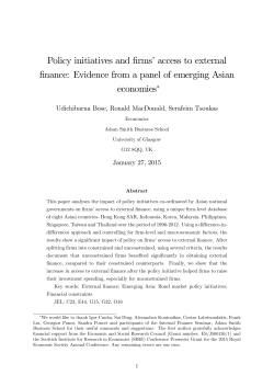 Policy initiatives and firms`access to external finance