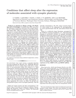 Conditions that affect sleep alter the expression of molecules