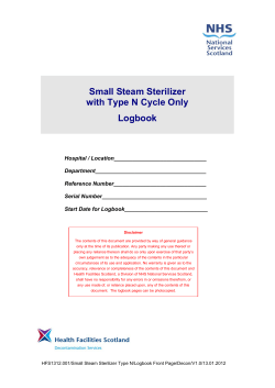 Small Steam Sterilizer with type N cycle only Logbook v1