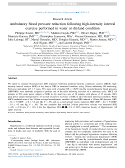 Ambulatory blood pressure reduction following high