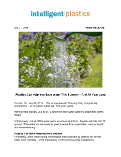 Plastics Can Help You Save Water This Summer