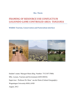 framing of resource use conflicts in loliondo game controled area