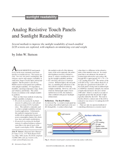 Analog Resistive Touch Panels and Sunlight