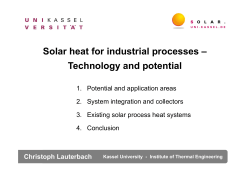 Solar heat for industrial processes