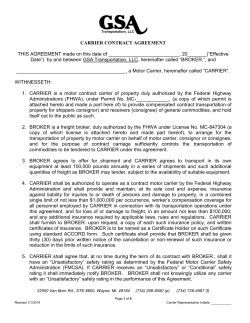 Carrier Contract Agreement