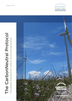 The CarbonNeutral Protocol The global standard for carbon neutral