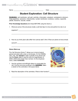 Student Exploration: Cell Structure