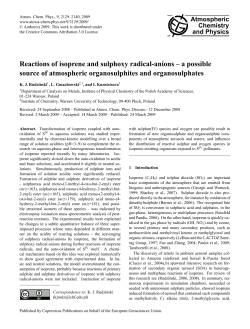 Reactions of isoprene and sulphoxy radical-anions