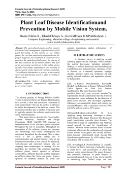 Plant Leaf Disease Identificationand Prevention by Mobile