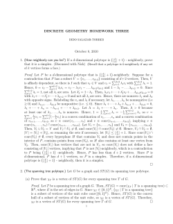 that it is a simplex. (Discussed with Nick) Proof. Let P be a d