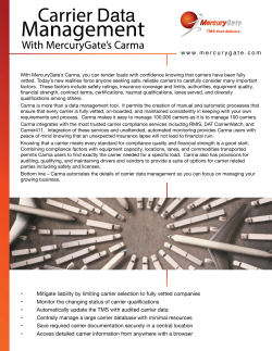 Carma – Carrier Management Brochure