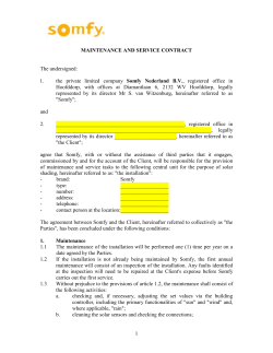 MAINTENANCE AND SERVICE CONTRACT The undersigned: the