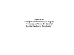 Examples from the University of Virginia