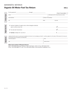 ORG-1, Organic Oil Motor Fuel Tax Return