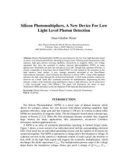 Silicon Photomultipliers, A New Device For Low Light