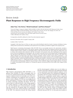 Plant Responses to High Frequency Electromagnetic Fields