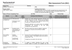 Risk Assessment Form - Blank Template