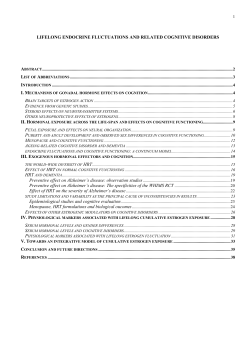 I. Mechanisms of gonadal hormone effects on cognition - HAL