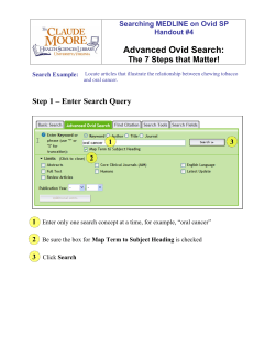 Advanced Ovid Search: