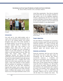 Introducing Local Goat Yogurt Production on Small