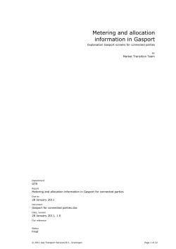 Metering and allocation information in Gasport