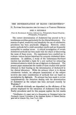 THE DETERMINATION OF BLOOD CHOLESTEROL* The correct