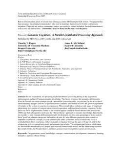 Semantic Cognition: A Parallel Distributed Processing Approach