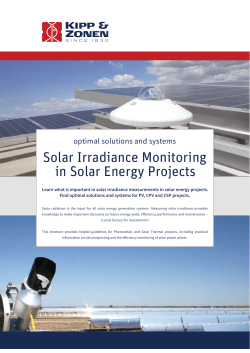 Solar Irradiance Monitoring in Solar Energy Projects