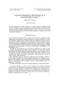 A GRAPH-THEORETIC DEFINITION OF A SOCIOMETRIC CLIQUE *