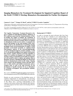 Imaging Biomarkers for Treatment Development