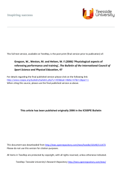 Gregson, W., Weston, M. and Helsen, WF(2006) `Physiological