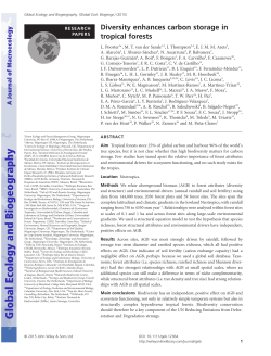 Diversity enhances carbon storage in tropical forests