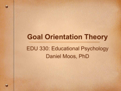 Goal Orientation Theory