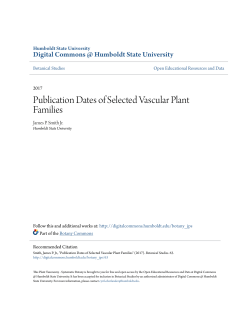Publication Dates of Selected Vascular Plant Families