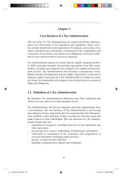 Chapter 2 Core Business of a Tax Administration 2.1. Definition of a