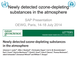 SAP - Newly detected ozone-depleting substances in the