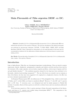 Main Flavonoids of Tilia argentea DESF. ex DC. Leaves