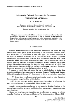 Inductively Defined Functions in Functional