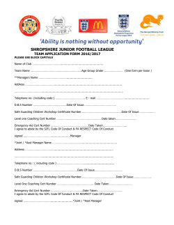 Team Application Form - Shropshire Junior Football League