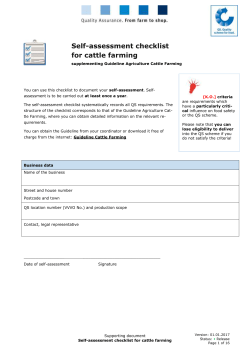 Self-assessment checklist for cattle farming