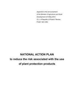 Ntional action plan to reduce the risk associated with the use of plant