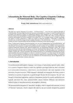 Schematizing the Maternal Body: The Cognitive