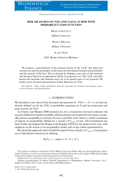 risk measures on p(r) and value at risk with probability/loss