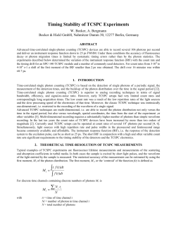 Timing Stability of TCSPC Experiments