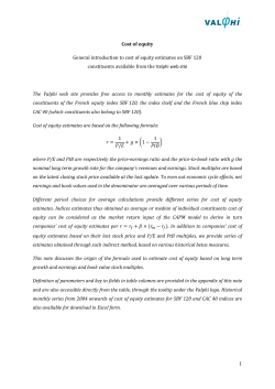 1 Cost of equity General introduction to cost of equity